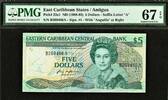 East Caribbean States / Antigua $1 Pick-22a1 SUPERB GEM UNC PMG 67 EPQ -