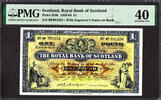 Pound Royal Bank of SCOTLAND One 2nd December 1963 P-324b Extremely Fine PMG 40 -