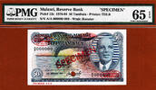 Malawi 50 Tambala Malawi SPECIMEN Pick-13s Gem UNC PMG 65 EPQ -