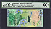 Bermuda Bermuda $20 Hybrid Polymer 1st Prefix LOW # A/1 000051 P-60a GEM UNC PMG 66 -