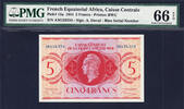 5 Francs French Equatorial Africa Pick-15a GEM UNC PMG 66 EPQ HIGHEST GRADE -