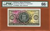 UK (Great Britain) Pound Guernsey One 1969-75 Pick-45a Guillemette GEM UNC PMG 66 EPQ -