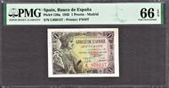 Spain Peseta Spain One Serie (L) Pick-126a GEM UNC PMG 66 EPQ -