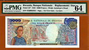5000 Francs Rwanda Replacement (XX) Pick-22 Ch UNC PMG 64 -