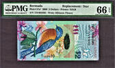 Bermuda Bermuda $2 Hybrid Polymer 1st REPLACEMENT Z/0 Pick-57a* GEM UNC PMG 66 EPQ -