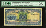 Pound Southwest Africa One 2nd January 1951 Pick-2d Very Fine PMG 25 -