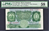 UK (Great Britain) Pound Great Britain / England One MAHON F93 B212 Pick-363a AUNC PMG 58 -