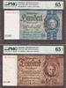 Germany 1000 Mark Germany Reichsbanknote 100 & 1935-36 Pick-183a, 184 GEM UNC PMG 65 EPQ -