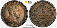 Canada 5 Cents Canada Round Leaves Cross / Bow Tie Nice Luster AU 55 -