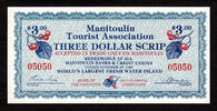 Canada Canada, ON Manitoulin Tourist Association $3 Scrip RADAR Serial 05050 UNC -