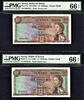 UK (Great Britain) 10 Shillings 1963 Jersey 2 Consecutive  QEII ND Pick-7a GEM UNC PMG 66 EPQ