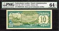 10 Gulden Netherlands Antilles Pick-16a Choice UNC PMG 64 EPQ -