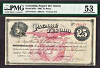 25 Pesos Colombia Pick-297D About UNC PMG 53 Very Rare ! -