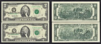 USA PAIR STAR & NORMAL $2 ATLANTA Autographed by Mary Ellen Withrow UNC -