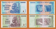 Zimbabwe Zimbabwe 50 & 100 Trillion Dollars PAIR AA- 2008 Pick-90 & 91 UNC U.V Tested -
