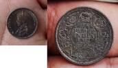 1/4 Rupee British India KGV Black AUNC -