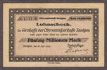 Germany 50 Million Mark German Notgeld 1923 SOLID Serial # 1111 XF/AU -