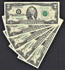 USA Lot 5 Consecutive Pcs STAR $2 ATLANTA Autographed by Mary Ellen Withrow UNC -