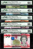 UK (Great Britain) 50 Pound Jersey 1, 5, 10, 20 2010 MATCHING LOW # 000933 GEM UNC PMG 64 - 66 EPQ -