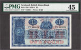 UK (Great Britain) Pound Scotland, British Linen Bank One 8th February 1932 Pick-156 Ex Fine PMG 45 -