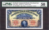 UK (Great Britain) Commercial Bank of SCOTLAND Ltd One Pound 31st March 1934 Pick-S331a AUNC PMG 50 -