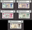 Bermuda Bermuda $1 to $50 MATCHING LOW Ser# A/1 000077 P-25a - 27a GEM UNC PMG 65-67 EPQ -