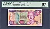 Bermuda Bermuda $5 QEII 2000 Pick-51a Superb GEM UNC PMG 67 EPQ -