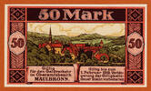 Germany 50 Mark German Notgeld Kriegsnotgeld Maulbronn UNC -