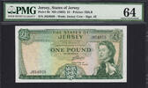 UK (Great Britain) Pound Jersey One QEII Pick-8b CH UNC PMG 64 -
