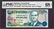 Bahamas 10 Dollars Bahamas 2000 Pick-64 SUPERB GEM UNC PMG 68 EPQ (TOP GRADE) -