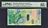 Bermuda Bermuda $20 Hybrid Polymer 1st Prefix LOW # A/1 000024 P-60a GEM UNC PMG 65 -