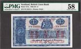 UK (Great Britain) Pound Scotland One 5th September 1935 Fancy # 133313 P-157a About UNC PMG 58 -