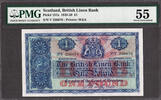 UK (Great Britain) Pound Scotland, British Linen Bank One 4th October 1937 P-157a About UNC PMG 55 -