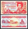 5 Pounds Falkland Islands QEII Pick-17 Original UNC -
