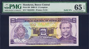 2 Lempiras Honduras SOLID Serial 3333333 Pick-90 GEM UNC PMG 65 EPQ -