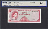 5 Shillings Jamaica  1960 (1964) QEII SOLID # GF 222222 P-51Ad GEM UNC WBG 66 TOP unz
