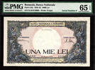 Romania 1000 Lei Romania Pick-52a Serial # 0009 GEM UNC PMG 65 EPQ -