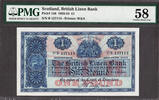 UK (Great Britain) Pound Scotland, British Linen Bank One 12th June 1933 Pick-156 About UNC PMG 58 -