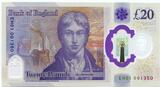 Great Britain / England £20 Pounds 2024 King Charles, First Prefix, Low number EH01 001350 UNC