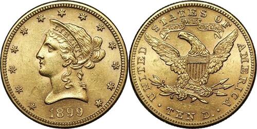 USA 10 dollars 1899 Philadelphia UNC-