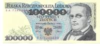 POLAND 100 000 zlotych POLAND: 100 000 zlotych 1990. Series BA. UNC -
