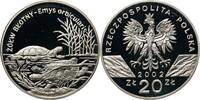 POLAND / POLEN 20 zlotych 2002 Zolw blotny, Emys orbicularis PP 290,00 EUR  zzgl. 10,00 EUR Versand