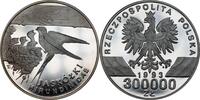 POLAND / POLEN 300.000 zlotych 1993 Jaskolki, Hirundinidae PP 195,00 EUR  zzgl. 10,00 EUR Versand