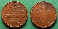 Russland 3 Kopeken Nikolaus I. 1825-1855, selten -