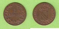 Baden 1/2 Kreuzer Ludwig 1818-1830, toll erhalten, sehr selten in dieser Qualität -