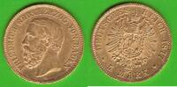 Baden 5 Mark GOLD, Friedrich I. 1852-1907, hübsch, selten -