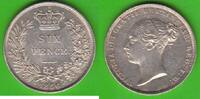 Großbritannien 6 Pence Victoria 1837-1901, toll erhalten -