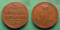 Russland 3 Kopeken Nikolaus I. 1825-1855, selten -