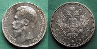 Russland Nikolaus II. 1894-1917, Brüssel, 2 stars on rim, toll erhalten Rubel 1897 ** vz-st/fast st