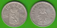 10 Öre 1876 Norwegen Oscar II. 1872-1905, hübsch gutes sehr schön